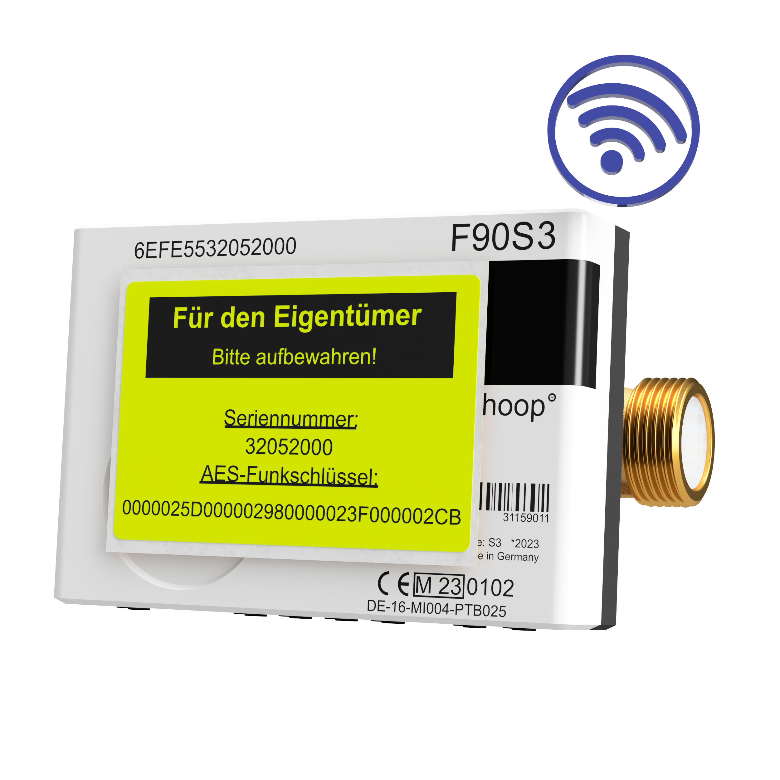 Funk-Wärmezähler F90S3 Qp2,5 DN20 130mm (UNGEEICHT)